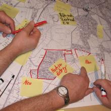 Plan mit städtebaulichen Entwicklungsoptionen