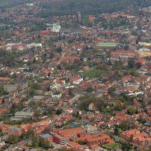 Luftbild einer Ortschaft