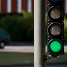 Fahrradampel mit Grünlicht