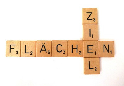 Scrabbel: Die Worte Flächen und Ziel